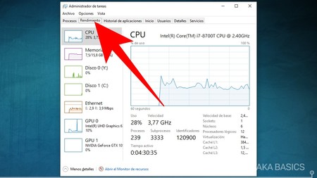 Cómo ver el rendimiento de la CPU, RAM o conexión de tu PC en ...